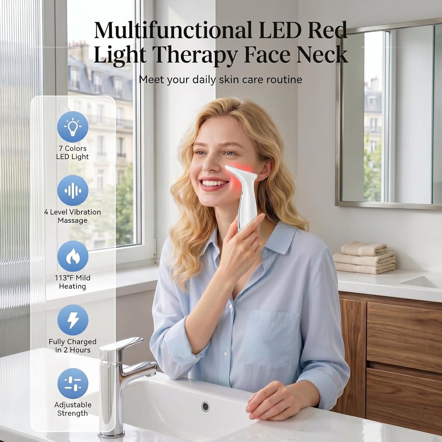 Hudros® Red Light Therapy Massager for Face & Neck