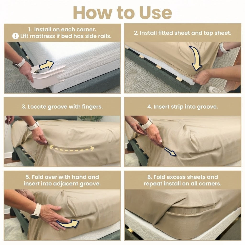 Remifa® Fitted Bed Sheet Holders Firm Sheet Grip with Invisible Strips