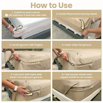 Remifa® Fitted Bed Sheet Holders Firm Sheet Grip with Invisible Strips