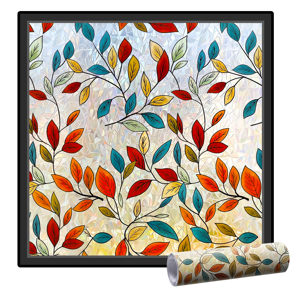 Remifa® Floral Glass Rainbow Window Film 17.5 x 47.2 Inch