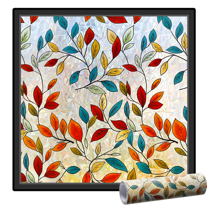 Remifa® Floral Glass Rainbow Window Film 17.5 x 47.2 Inch