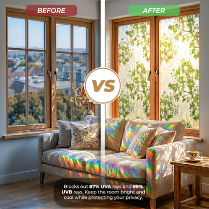 Remifa® Floral Glass Rainbow Window Film 17.5 x 47.2 Inch