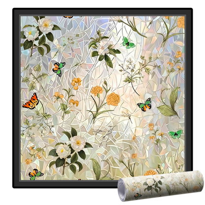 Remifa® Floral Glass Rainbow Window Film 17.5 x 47.2 Inch