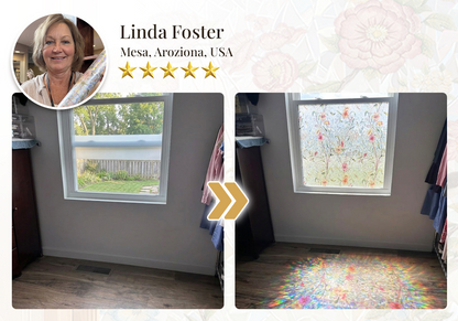 Remifa® Floral Glass Rainbow Window Film 17.5 x 47.2 Inch