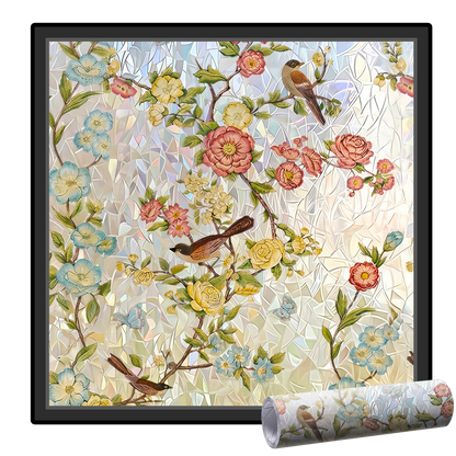 Remifa® Floral Glass Rainbow Window Film 17.5 x 47.2 Inch