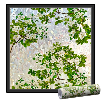 Remifa® Floral Glass Rainbow Window Film 17.5 x 47.2 Inch