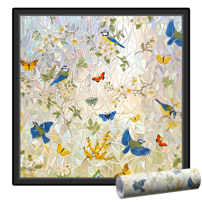 Remifa® Floral Glass Rainbow Window Film 17.5 x 47.2 Inch